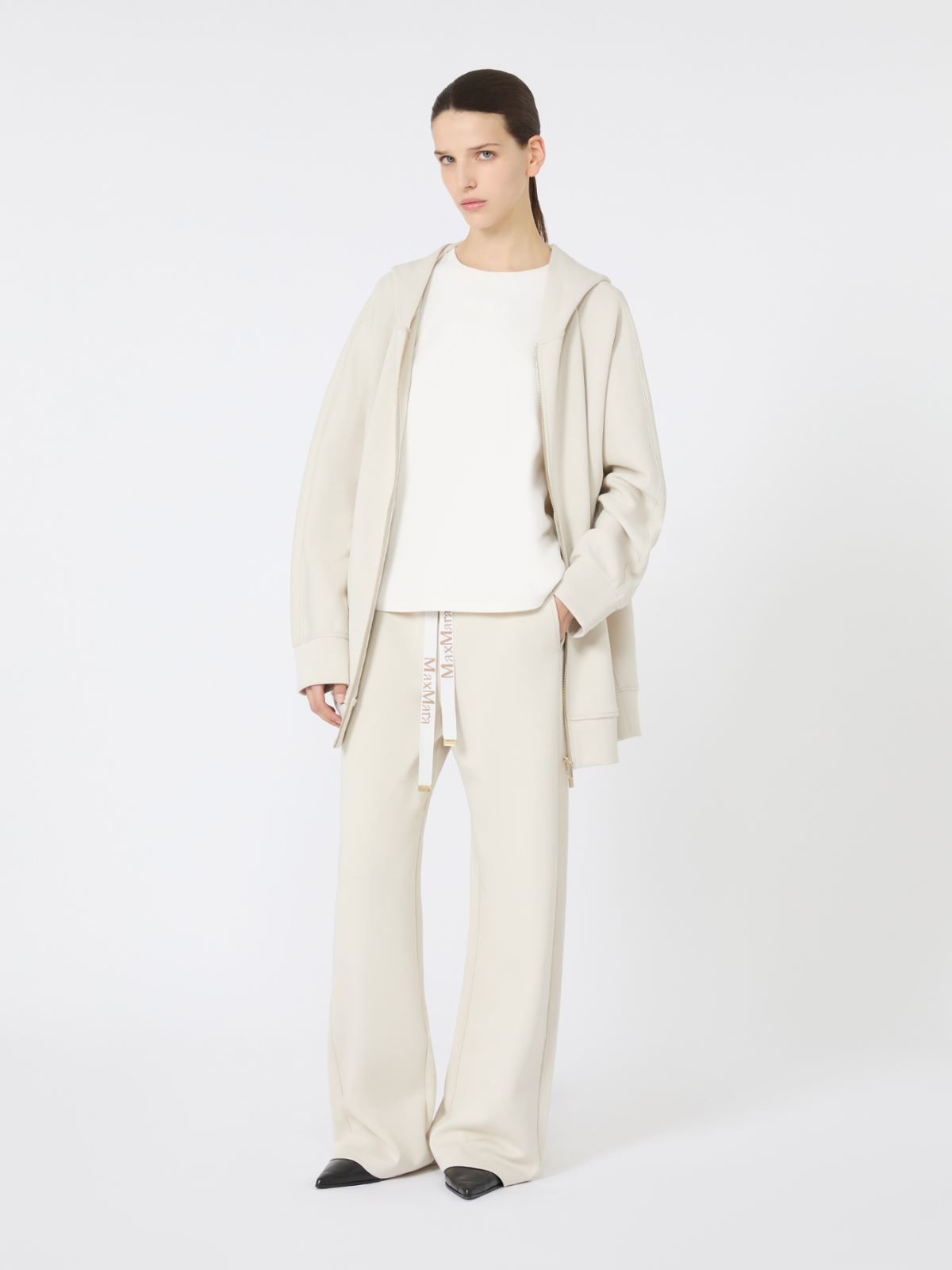 Cotton jersey sweatshirt - IVORY - Max Mara - 9