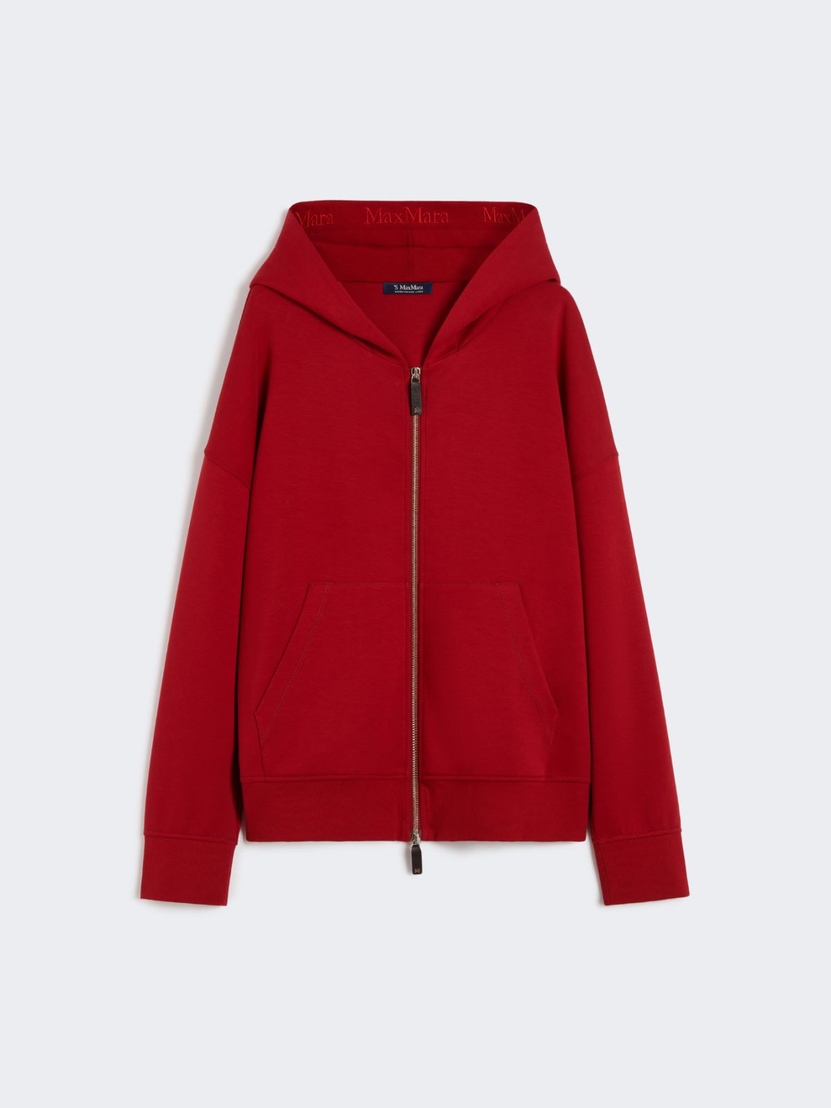 Cotton jersey hoodie - RED - Max Mara - 9