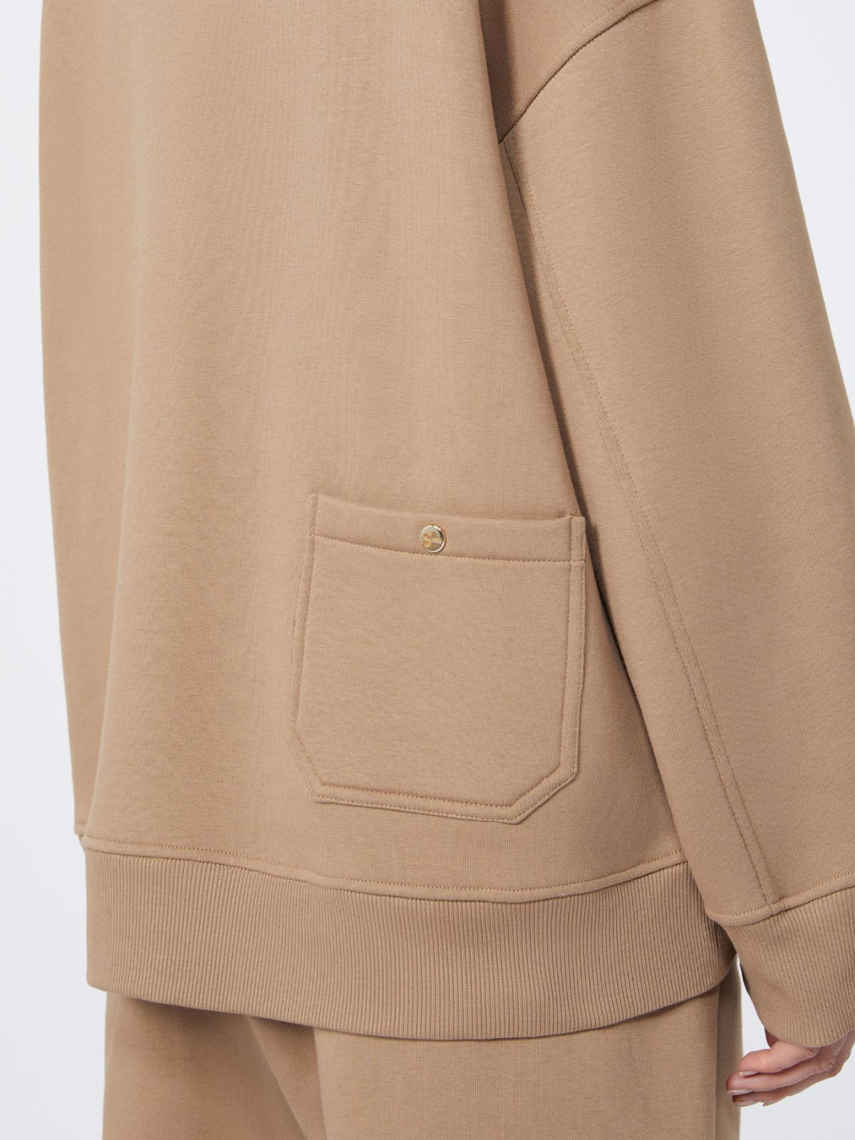 Cotton sweatshirt with logo - BISCUIT - Max Mara - 5