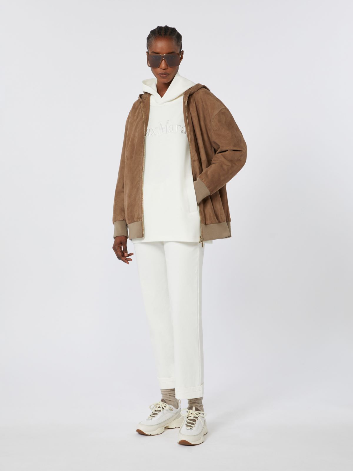 Oversized cotton jersey sweatshirt - WHITE - Max Mara - 9