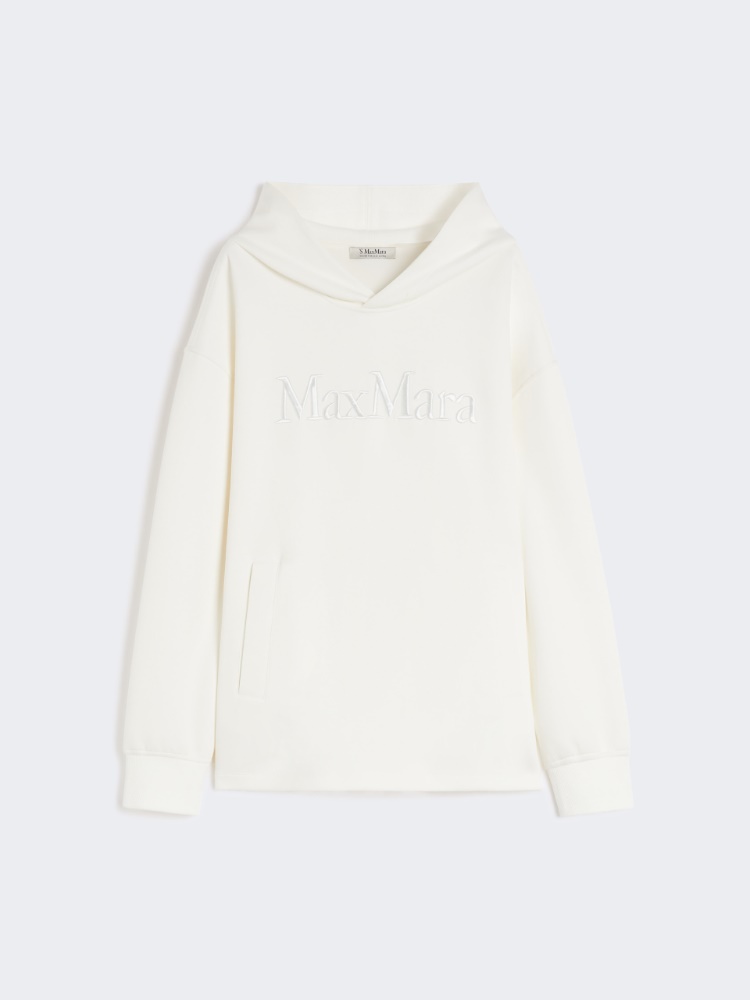 Oversized cotton jersey sweatshirt - WHITE - Max Mara