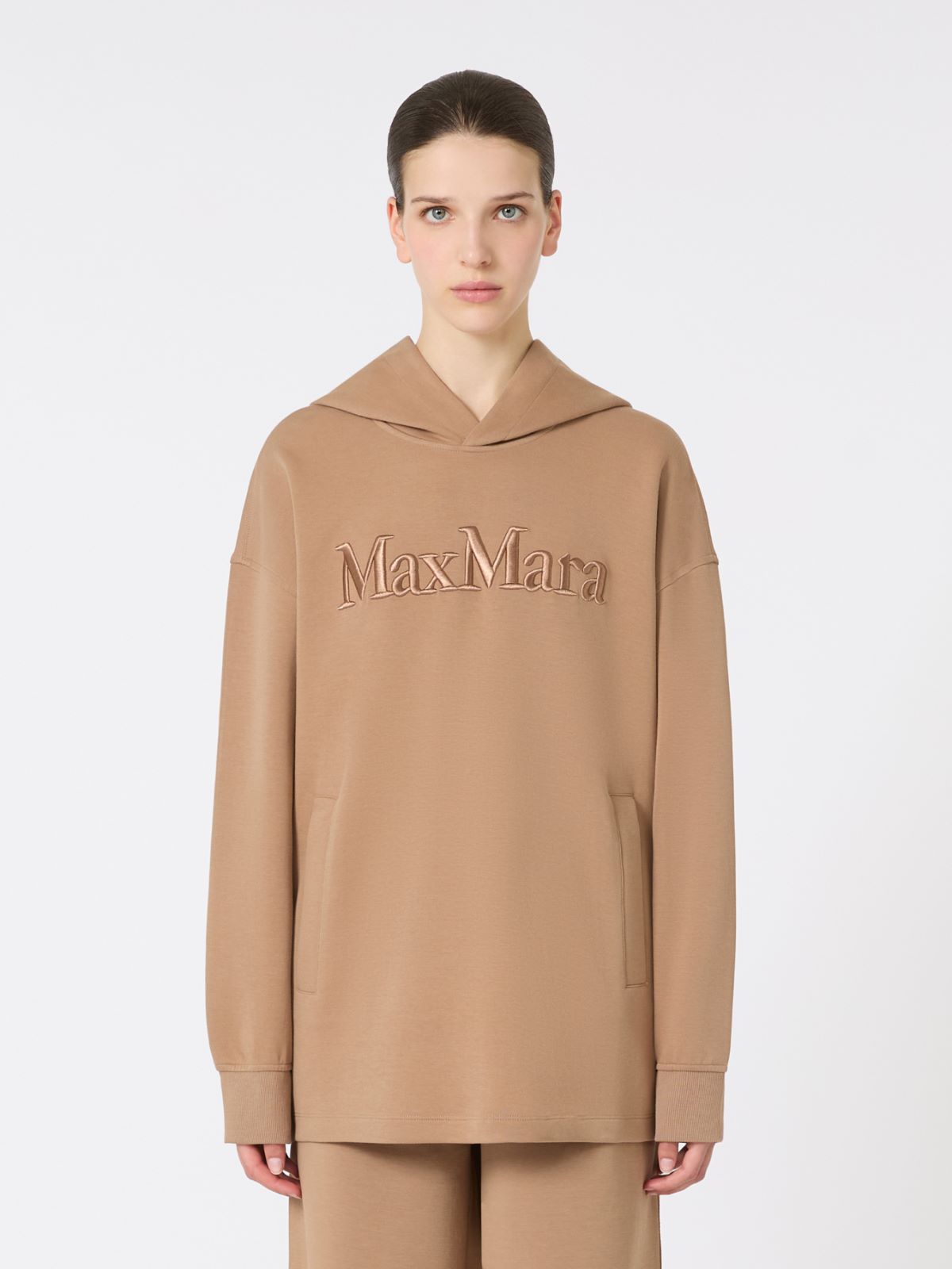 Oversized cotton jersey sweatshirt - CAMEL - Max Mara - 2