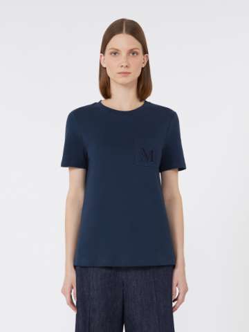Tシャツ・カットソー Max Mara Studio Powder blue stretch satin Baden shirt Max Mara Studio Baden Stretch-Silk Long-Sleeve Shirt | Saks