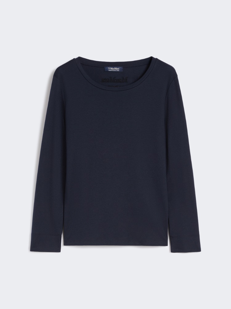 T-shirt z dżerseju z długim rękawem - ULTRAMARYNA - Max Mara