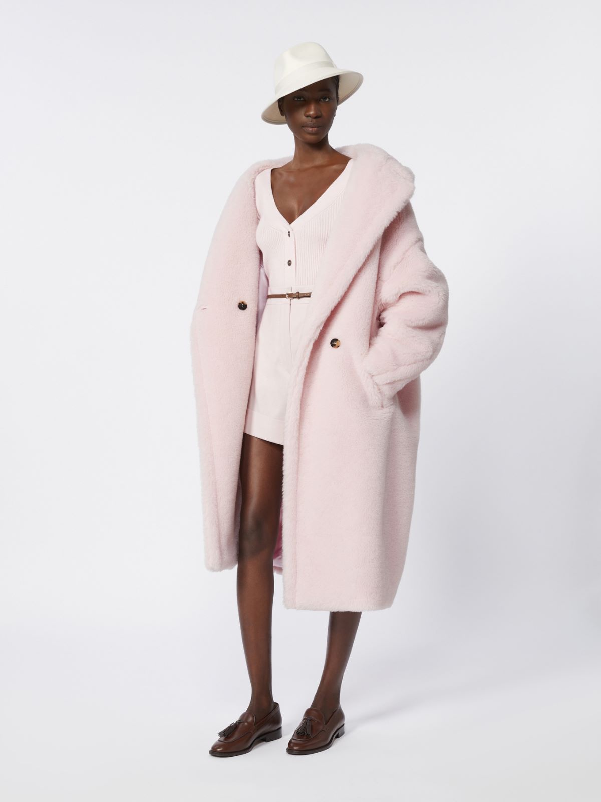 Alpaca and wool Teddy Bear Icon Coat - PINK - Max Mara - 9