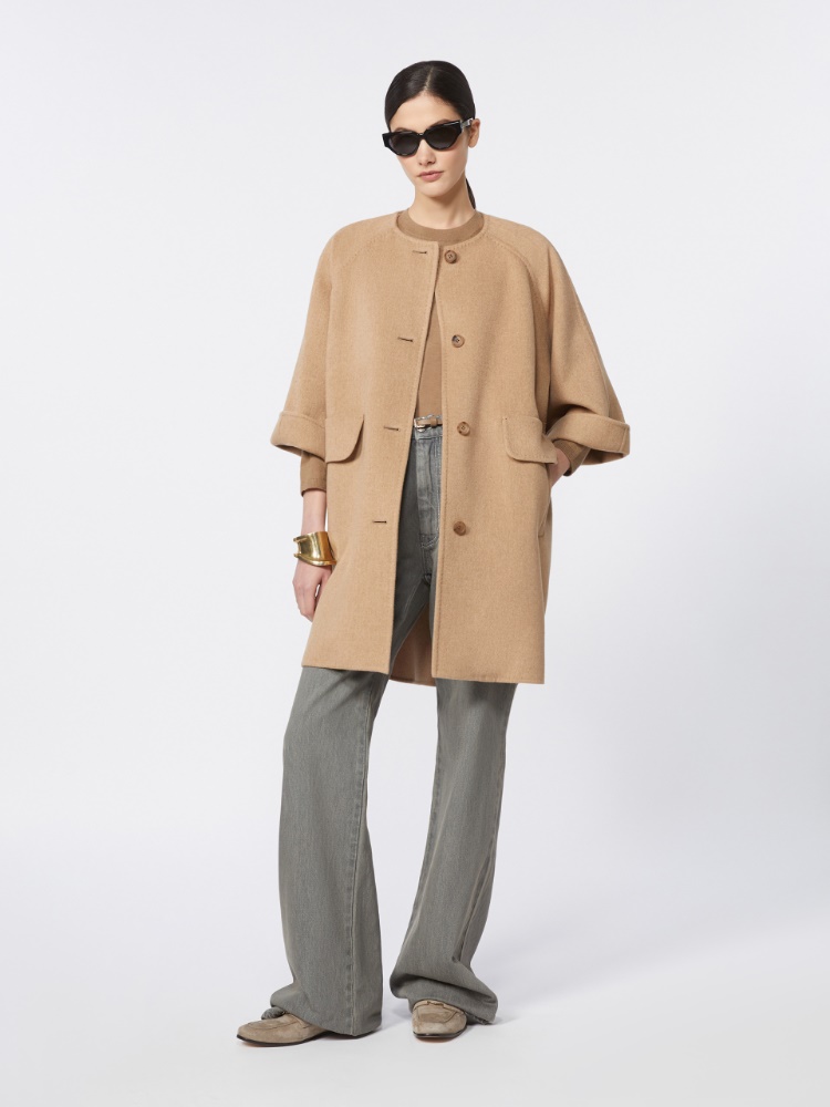 Camel broadcloth coat - HAZELNUT BROWN - Max Mara