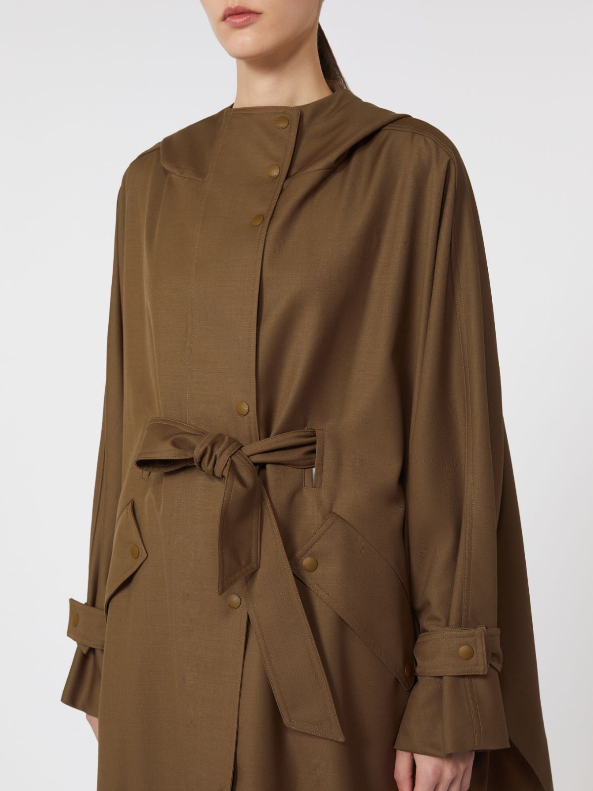 Water-repellent wool gabardine duster coat - BROWN - Max Mara - 5