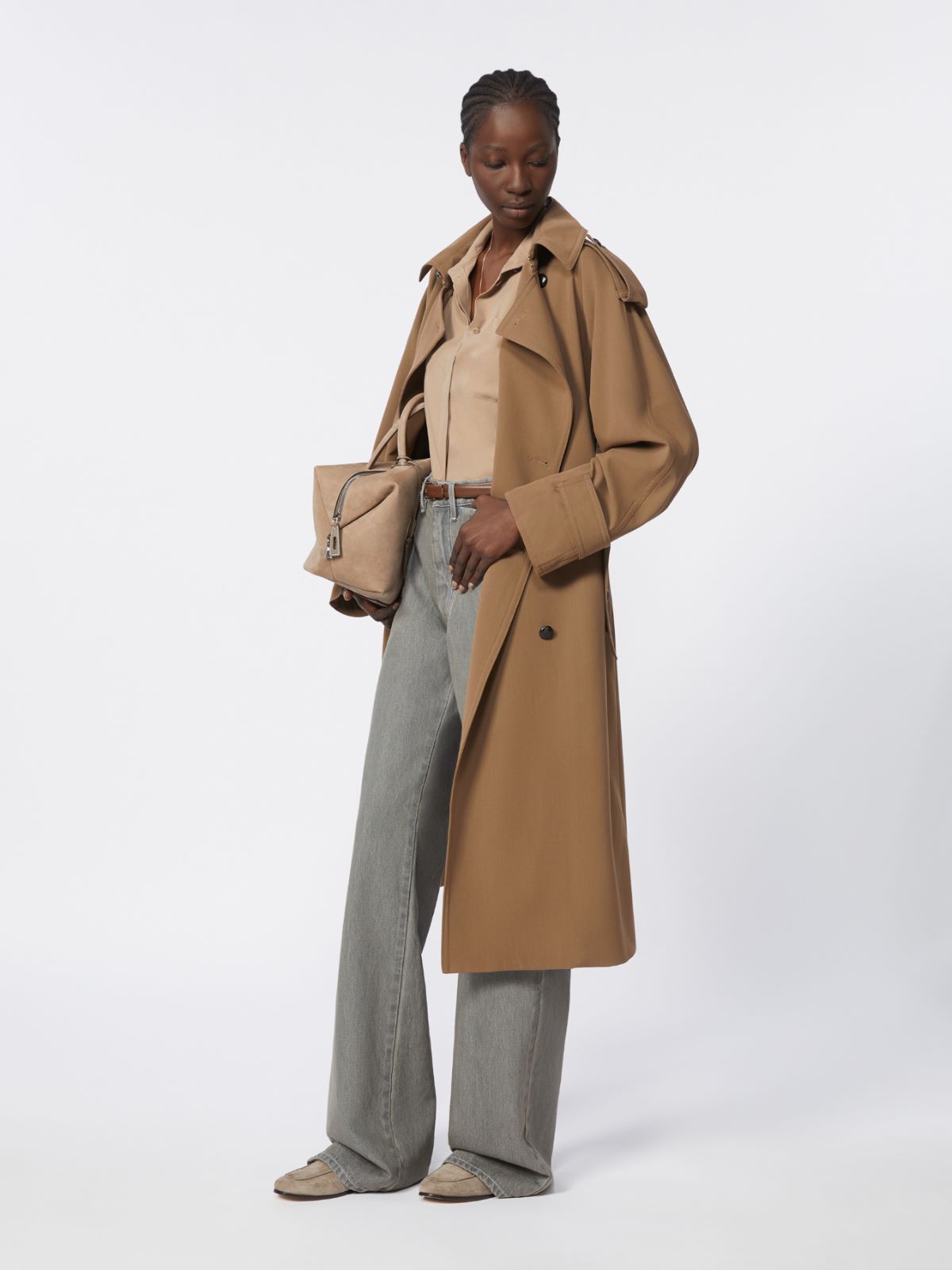 Water-repellent wool gabardine trench coat - BROWN - Max Mara - 6