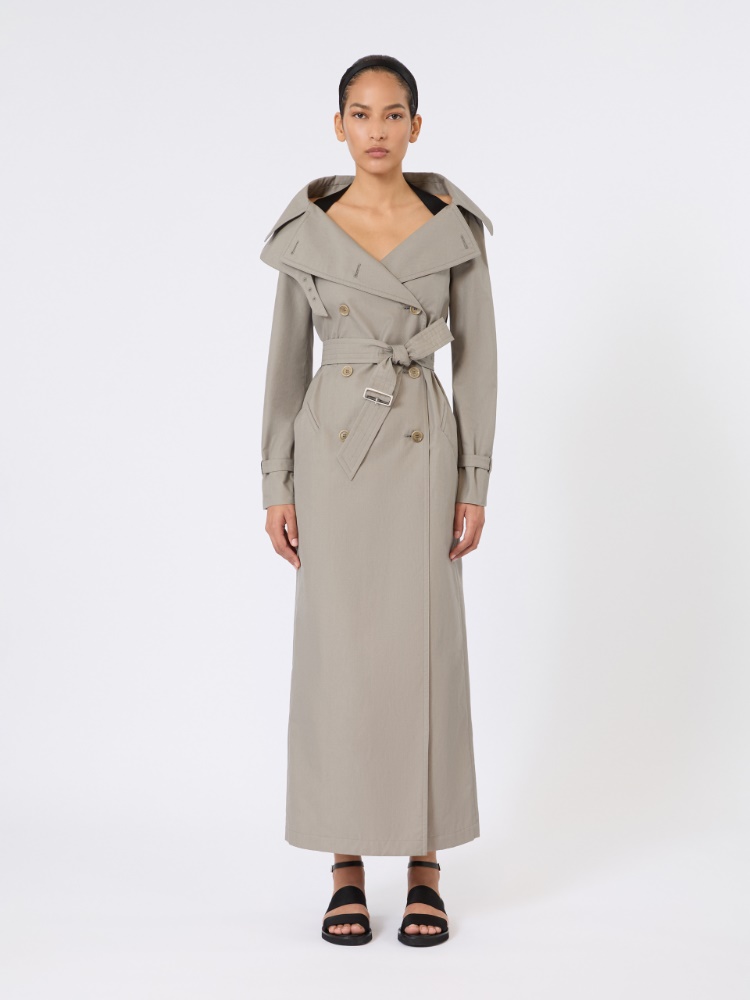 Long water-repellent cotton twill trench coat - MEDIUM GREY - Max Mara - 2