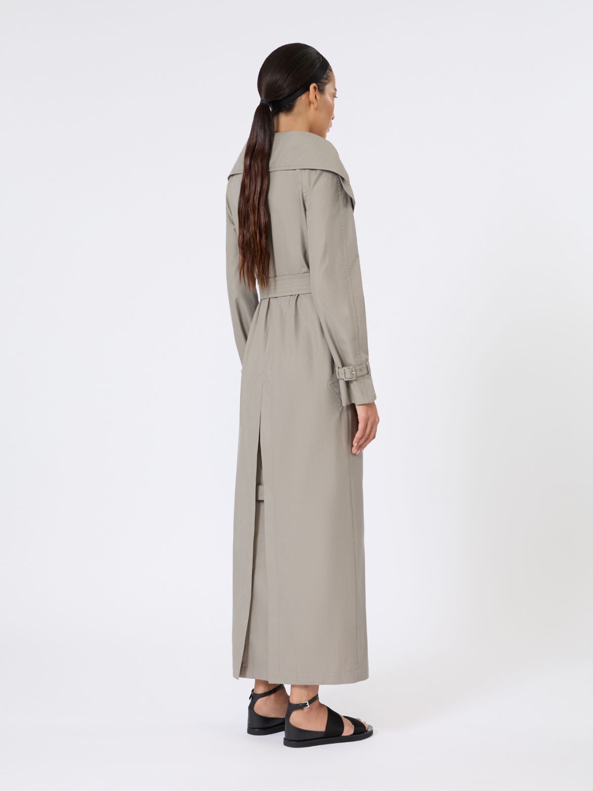 Long water-repellent cotton twill trench coat - MEDIUM GREY - Max Mara - 3