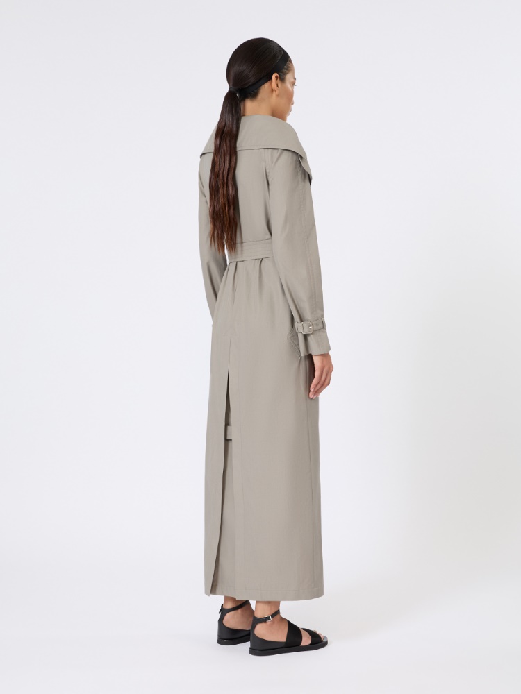Long water-repellent cotton twill trench coat - MEDIUM GREY - Max Mara - 3