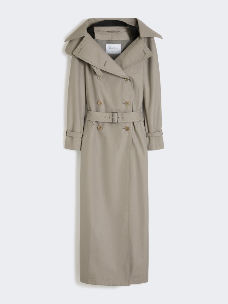 Long water-repellent cotton twill trench coat - MEDIUM GREY - Max Mara - 5