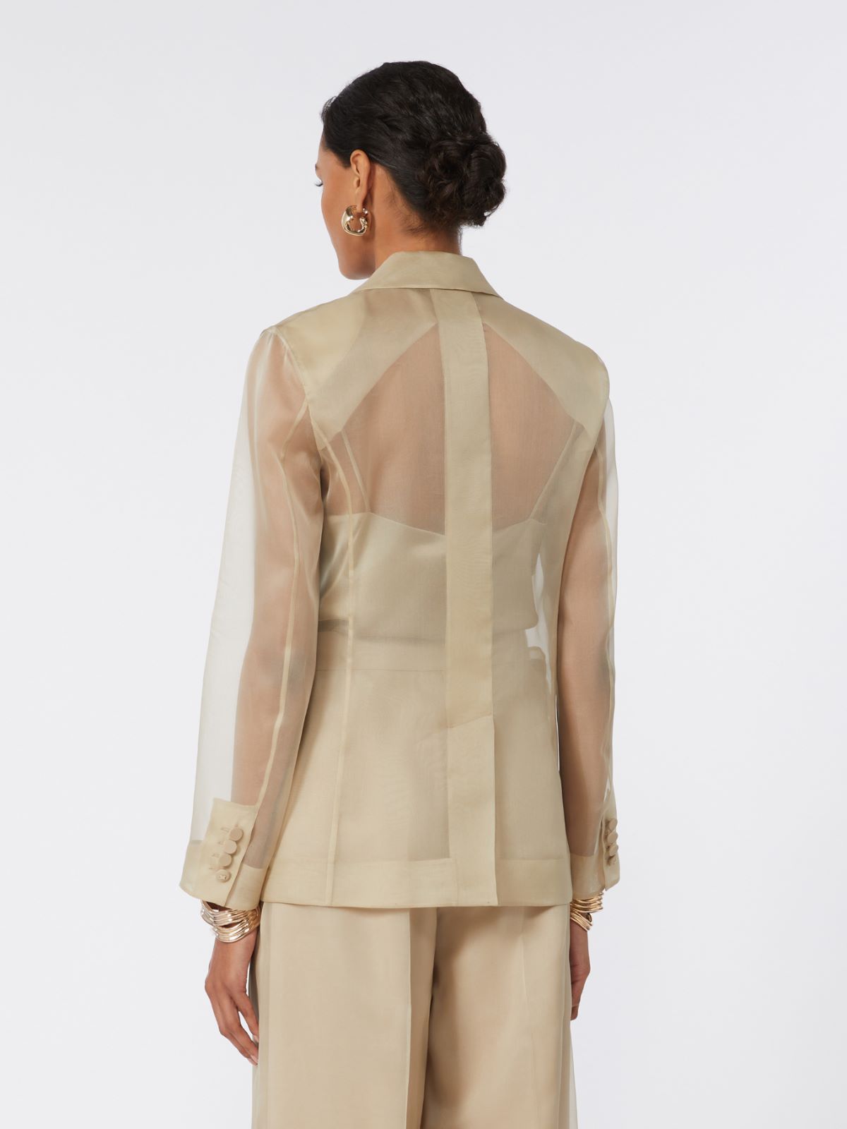 Silk organza blazer - SAND - Max Mara - 3