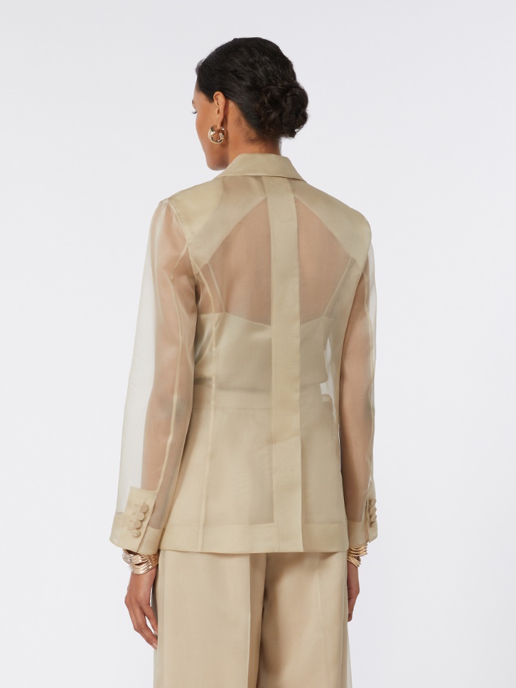 Silk organza blazer - SAND - Max Mara - 3