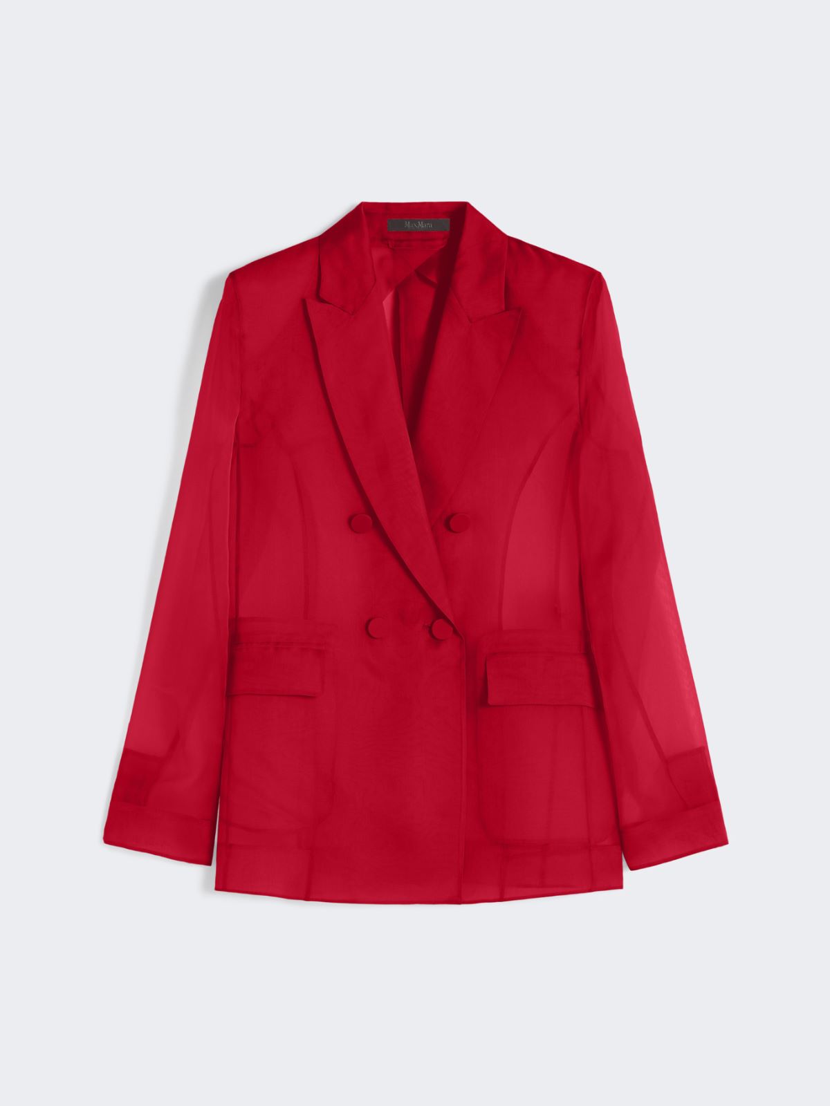 Silk organza blazer - GERANIUM - 5