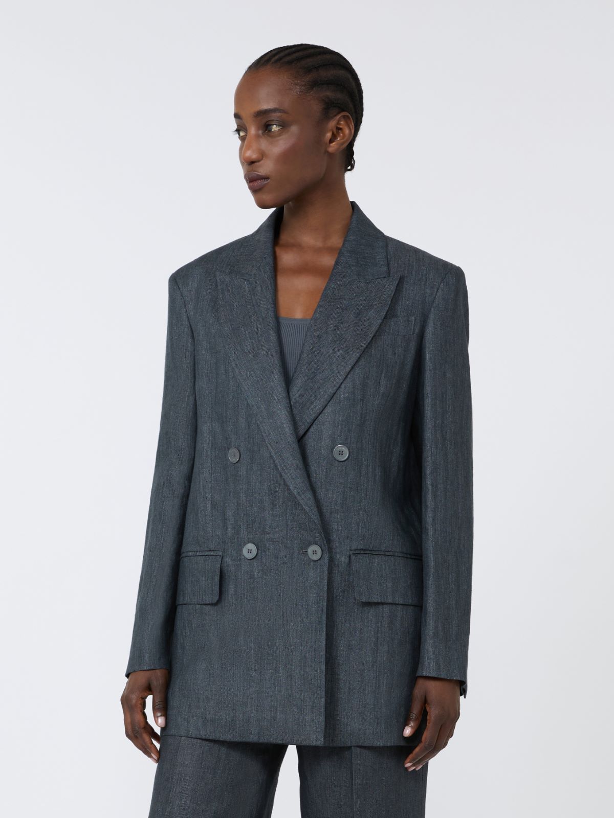 Olimpia Jacket in Chevron wool - MEDIUM GREY - Max Mara - 2