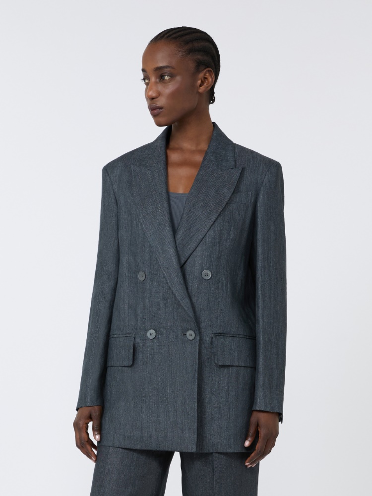 Olimpia Jacket in Chevron wool - MEDIUM GREY - Max Mara - 2