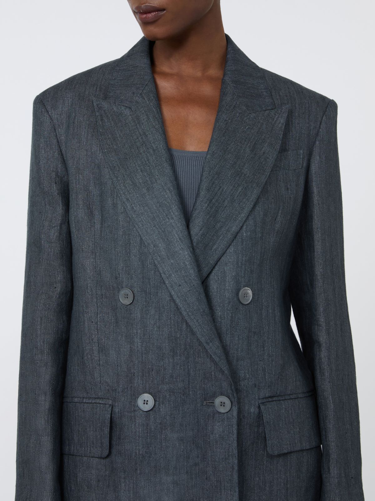 Olimpia Jacket in Chevron wool - MEDIUM GREY - Max Mara - 4