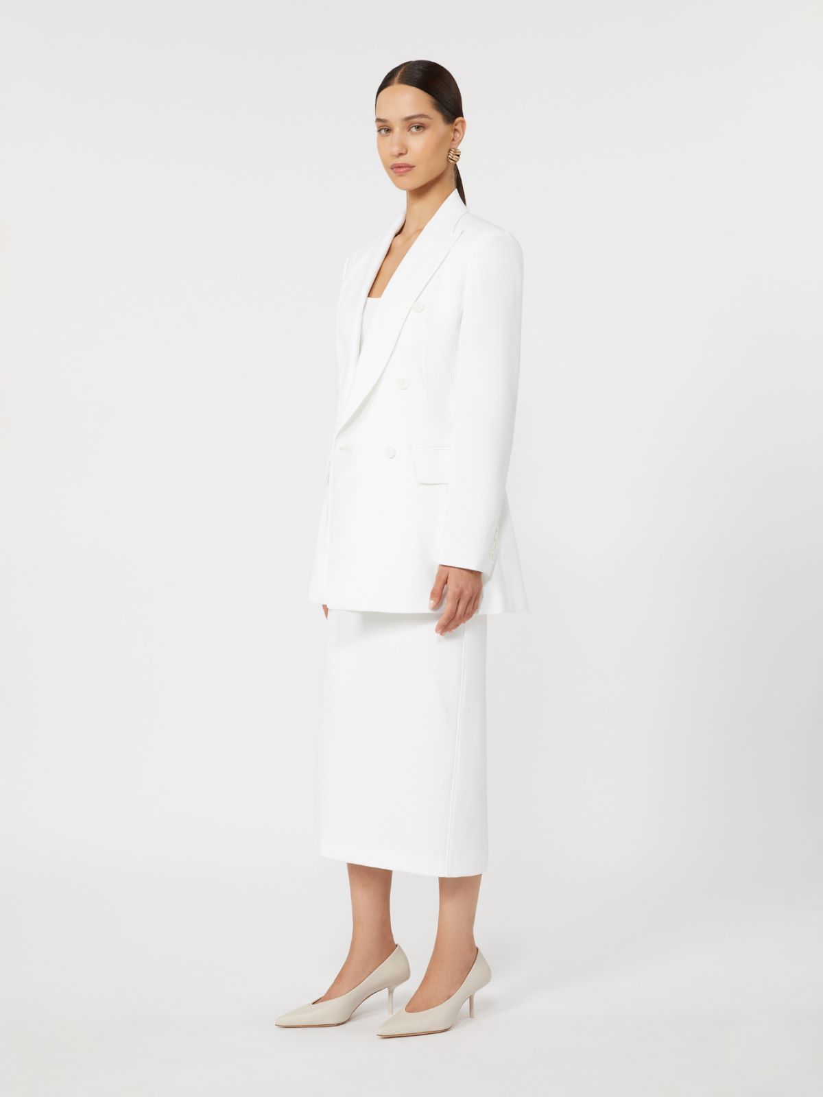 Cotton crepe canvas blazer - OPTICAL WHITE - Max Mara - 9