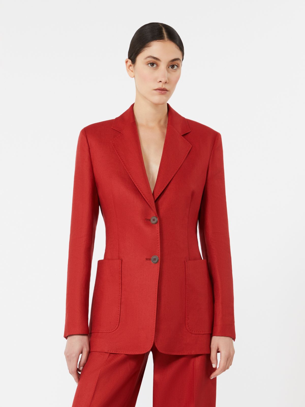 Pure linen blazer - RED - Max Mara - 2