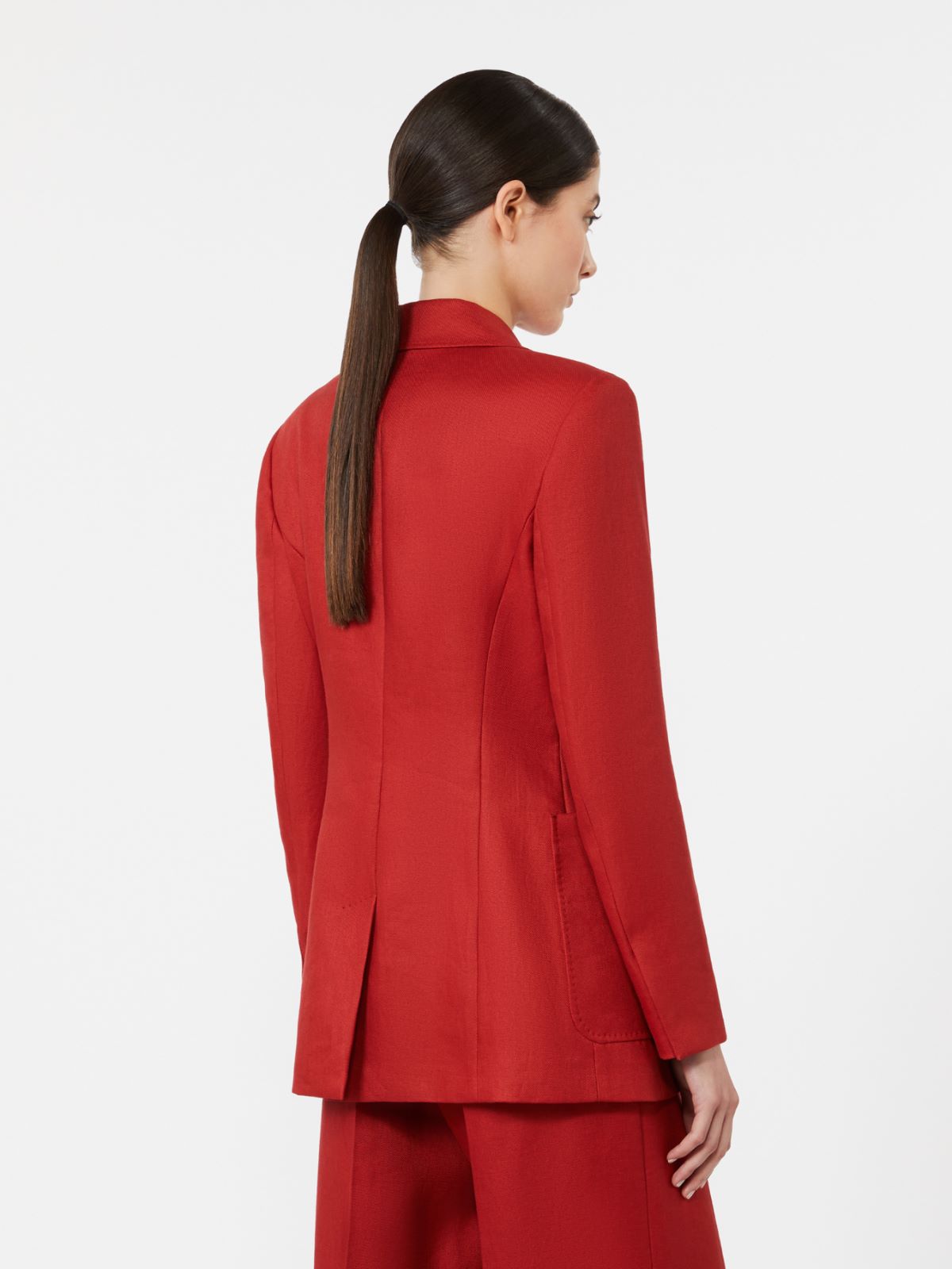 Pure linen blazer - RED - Max Mara - 3