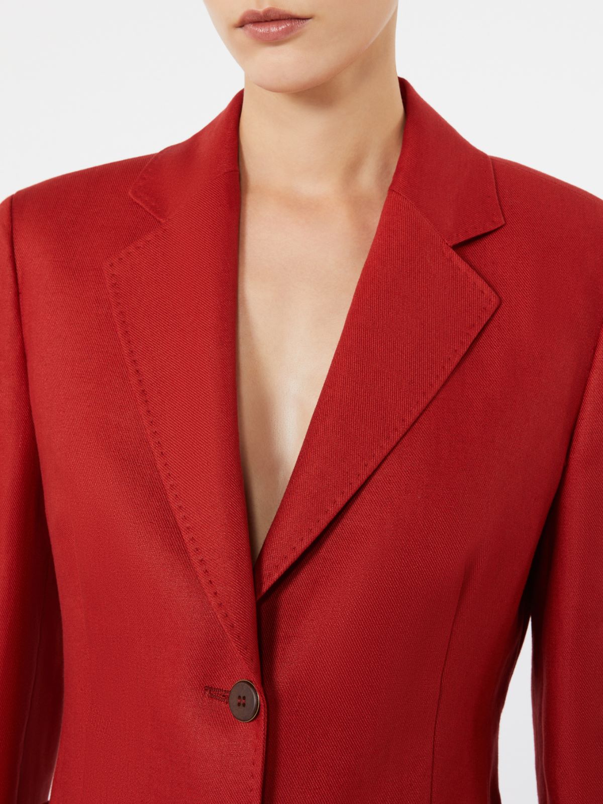 Pure linen blazer - RED - Max Mara - 4