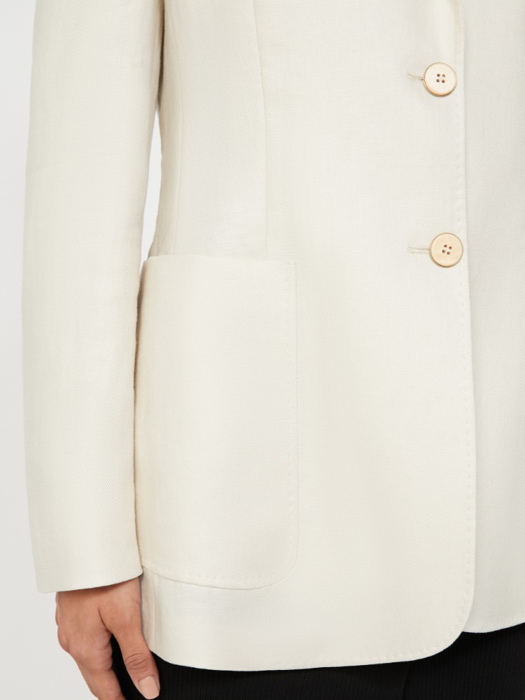Pure linen blazer - BEIGE - Max Mara - 4