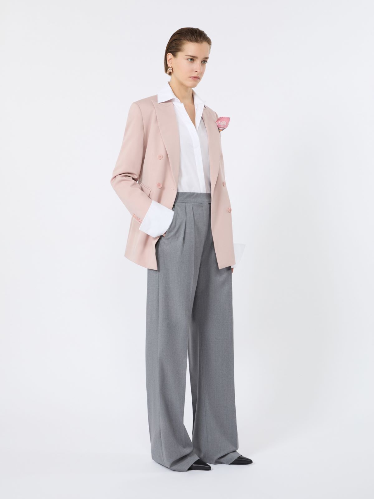 Double-breasted comfortable wool blazer - PINK - Max Mara - 6