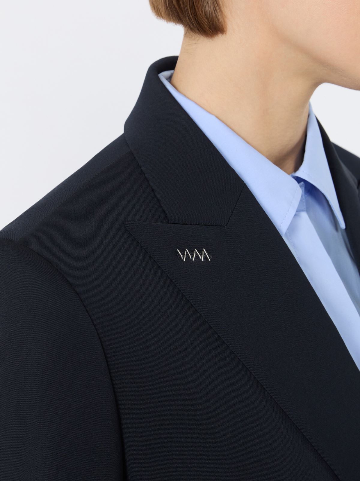 Blazer double boutonnage en laine confortable - BLEU MARINE - Max Mara - 6