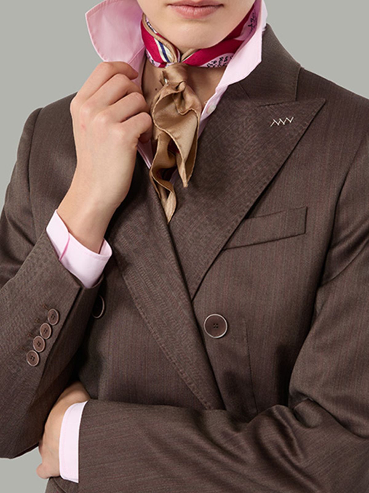 Double-breasted wool and silk blazer - TOBACCO - Max Mara