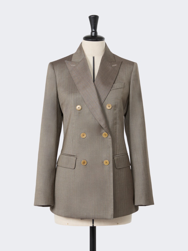 Double-breasted wool and silk blazer - CAMEL - Max Mara