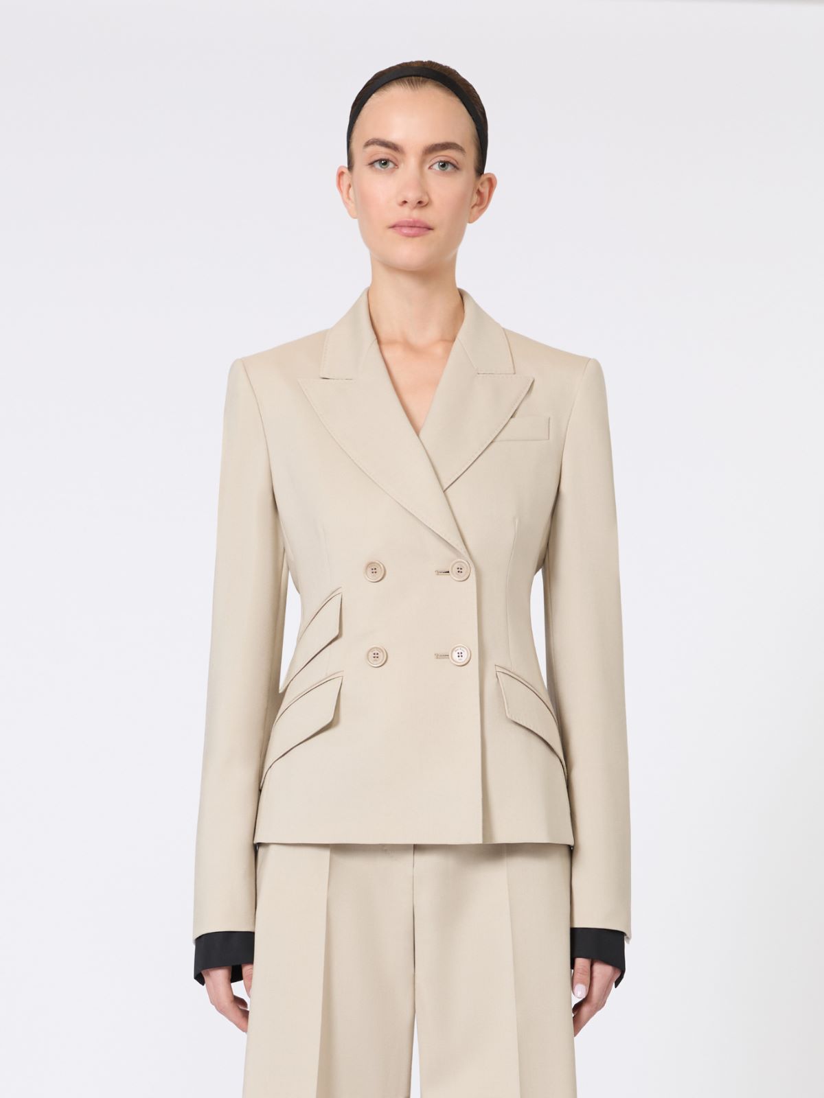 [プラチド] ウール モヘヤ ダブルブレスト ジャケット - SAND - Max Mara - 2