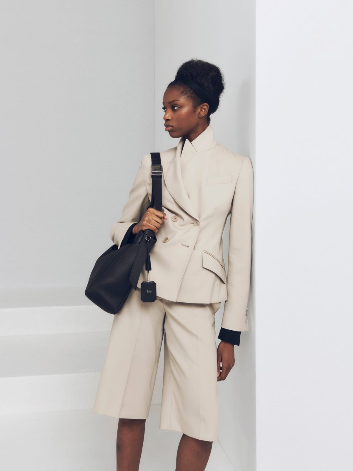 [プラチド] ウール モヘヤ ダブルブレスト ジャケット + SAND - Max Mara