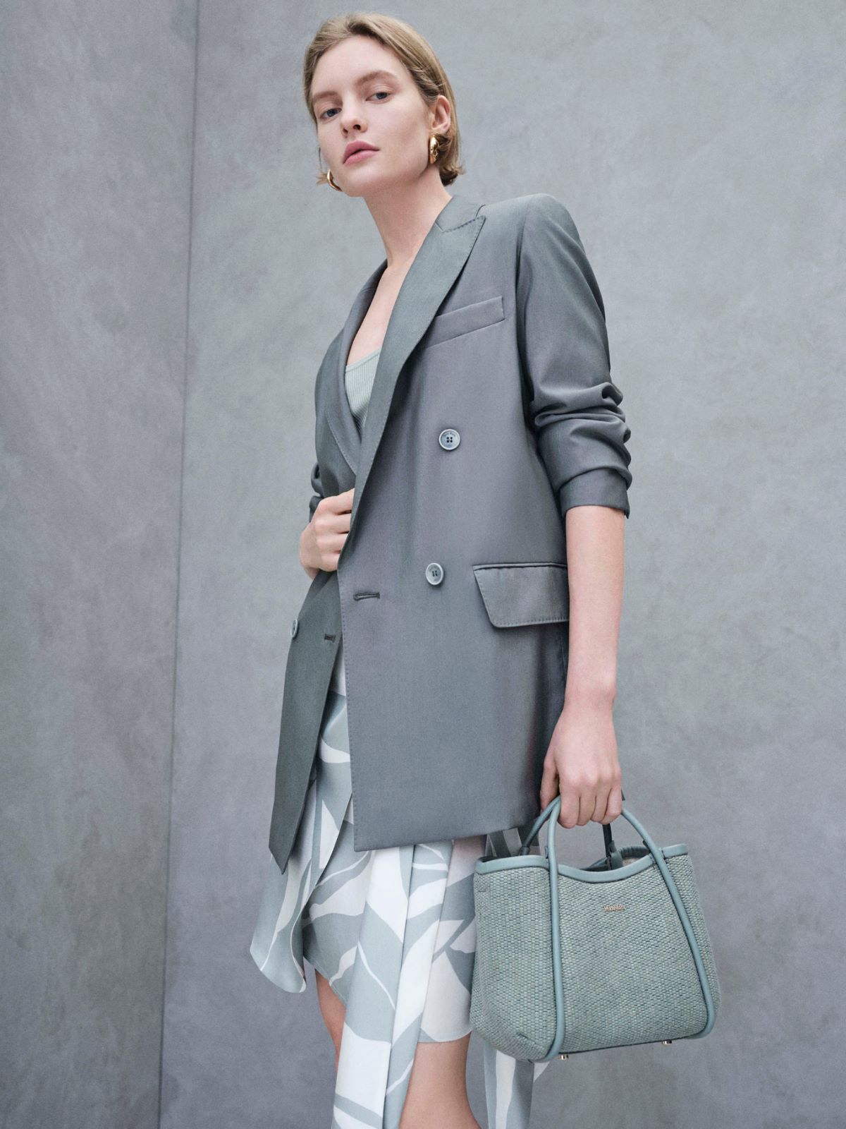 Double-breasted wool and silk blazer - DARK GREEN - Max Mara - 8