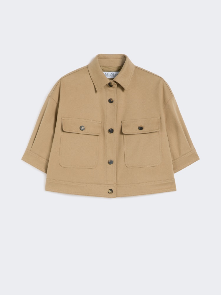 Stretch cotton cropped jacket - SAND - Max Mara - 6