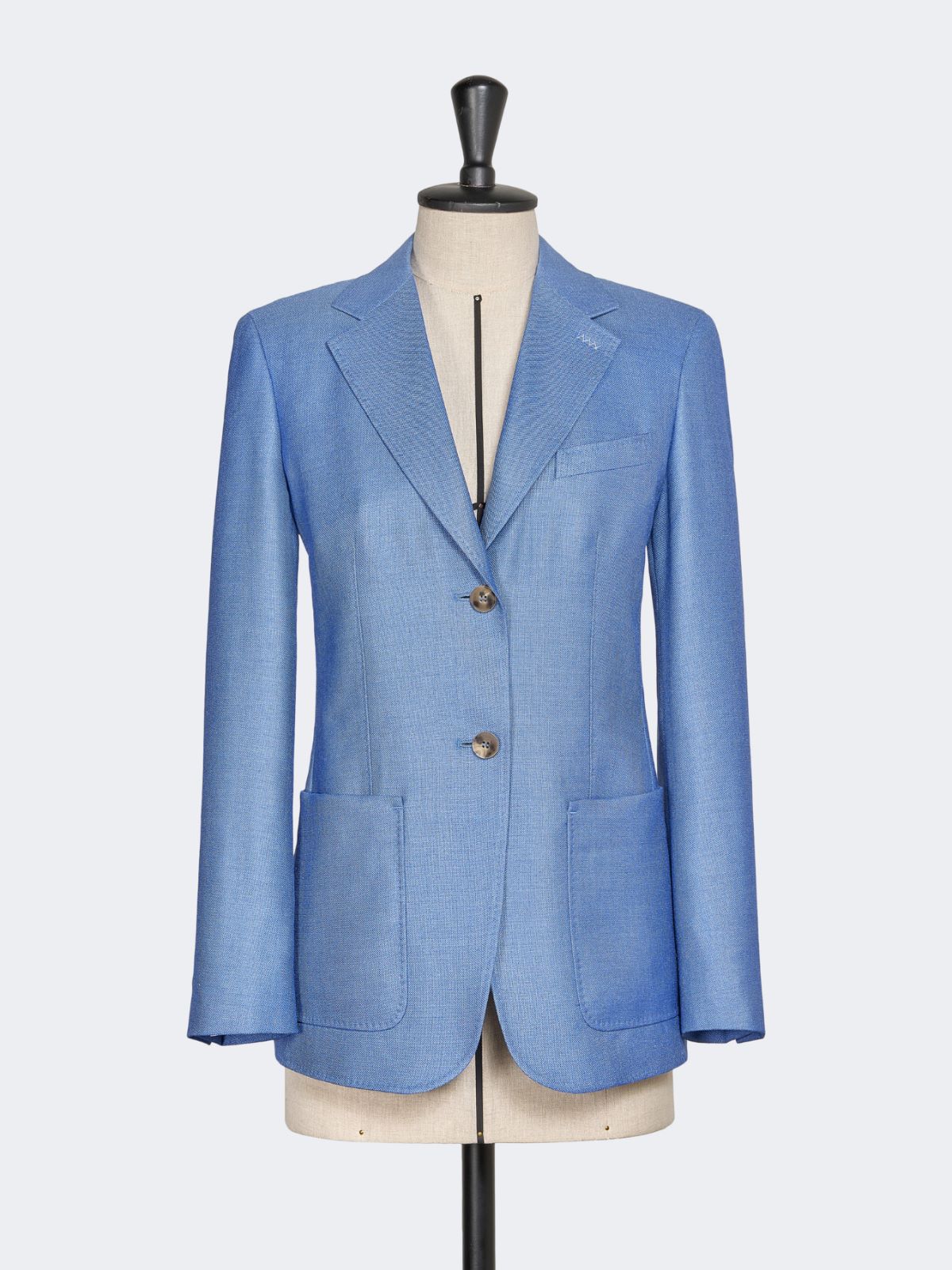 Single-breasted wool and silk canvas blazer - LIGHT BLUE - Max Mara - 10