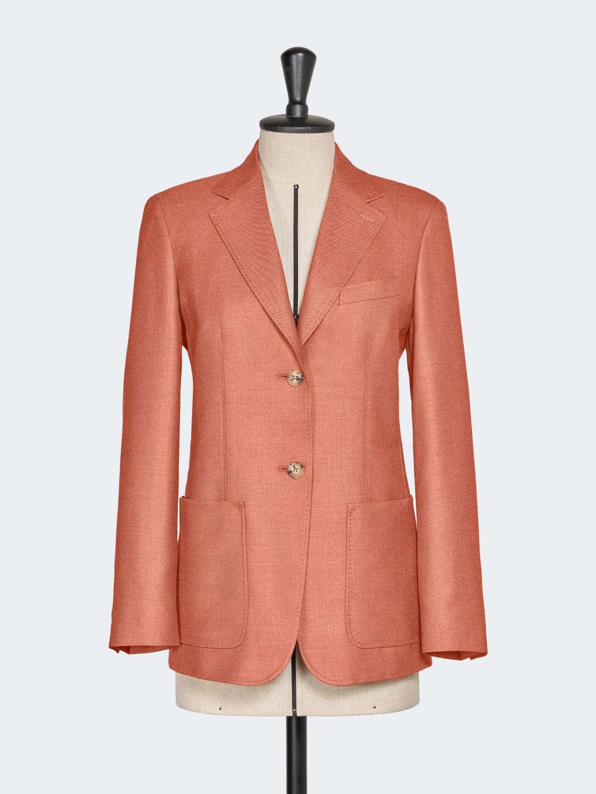 Single-breasted wool and silk canvas blazer - CORAL - Max Mara - 10