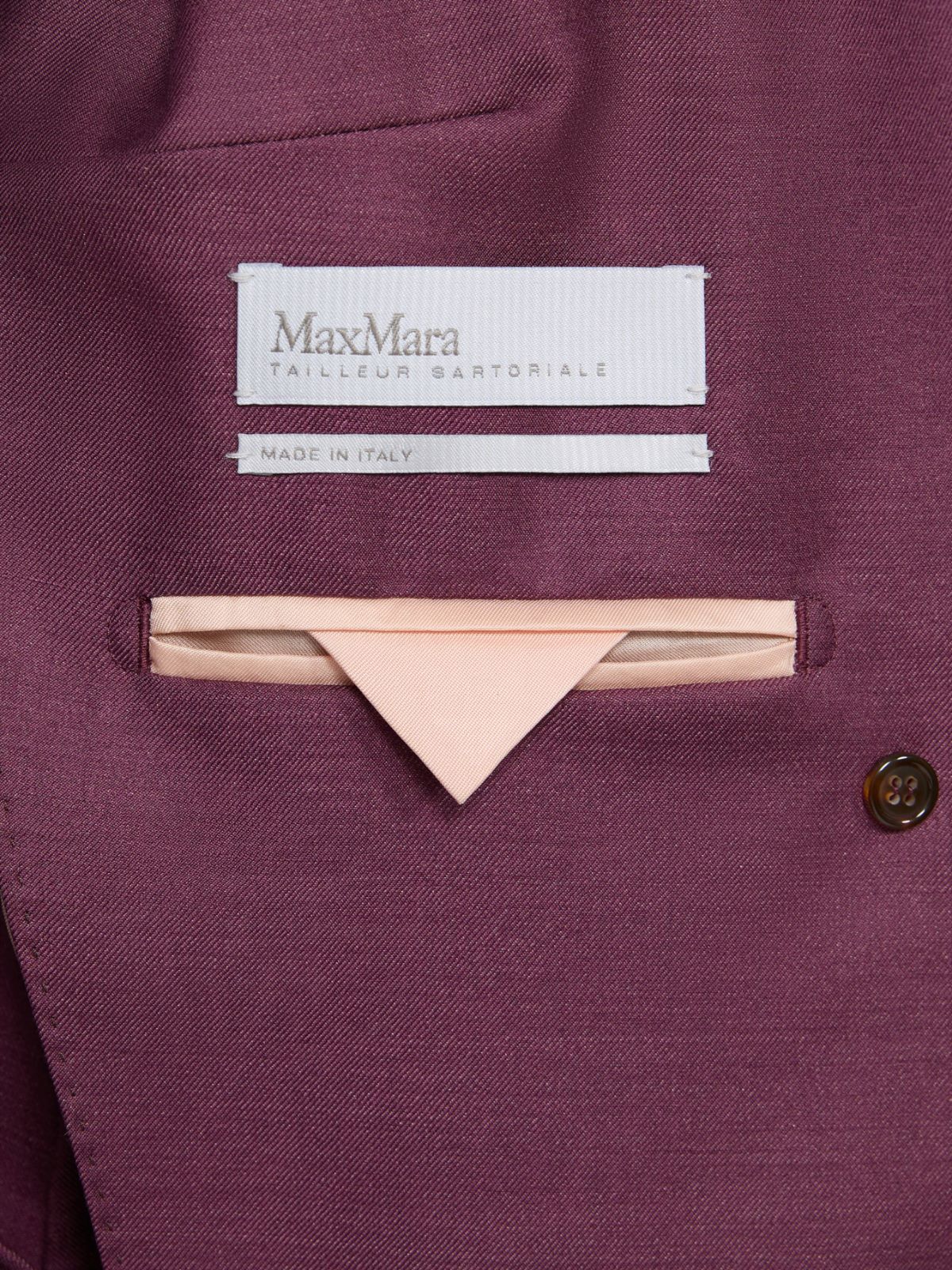 Wool, mohair and silk double-breasted blazer - WINE-COLOURED - Max Mara - 5