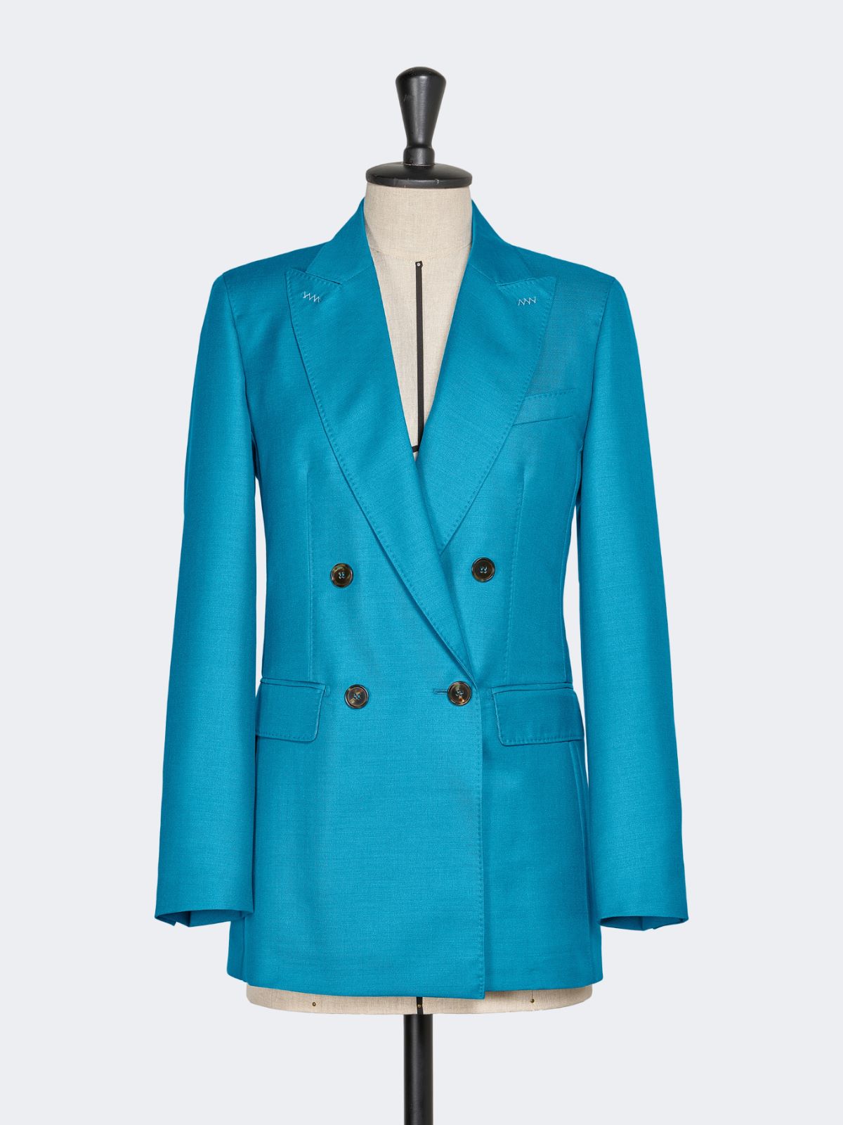 Wool, mohair and silk double-breasted blazer - TURQUOISE - Max Mara - 6