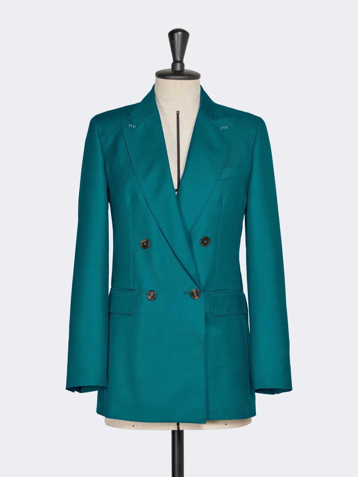 Wool, mohair and silk double-breasted blazer - TURQUOISE - Max Mara - 10