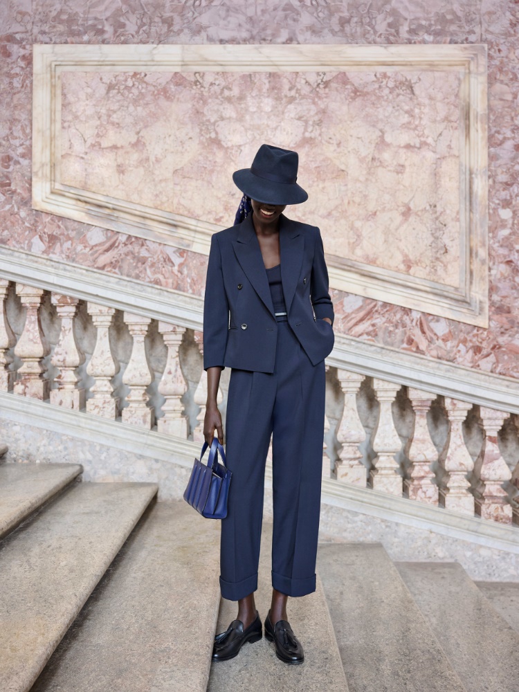 Blazer crop in tela di lana + BLU MARINO - Max Mara