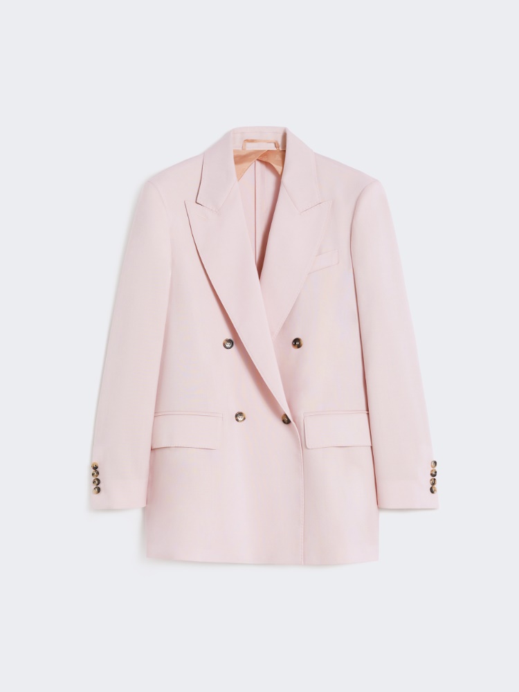Double-breasted wool, mohair and silk blazer - BEIGE PINK - Max Mara