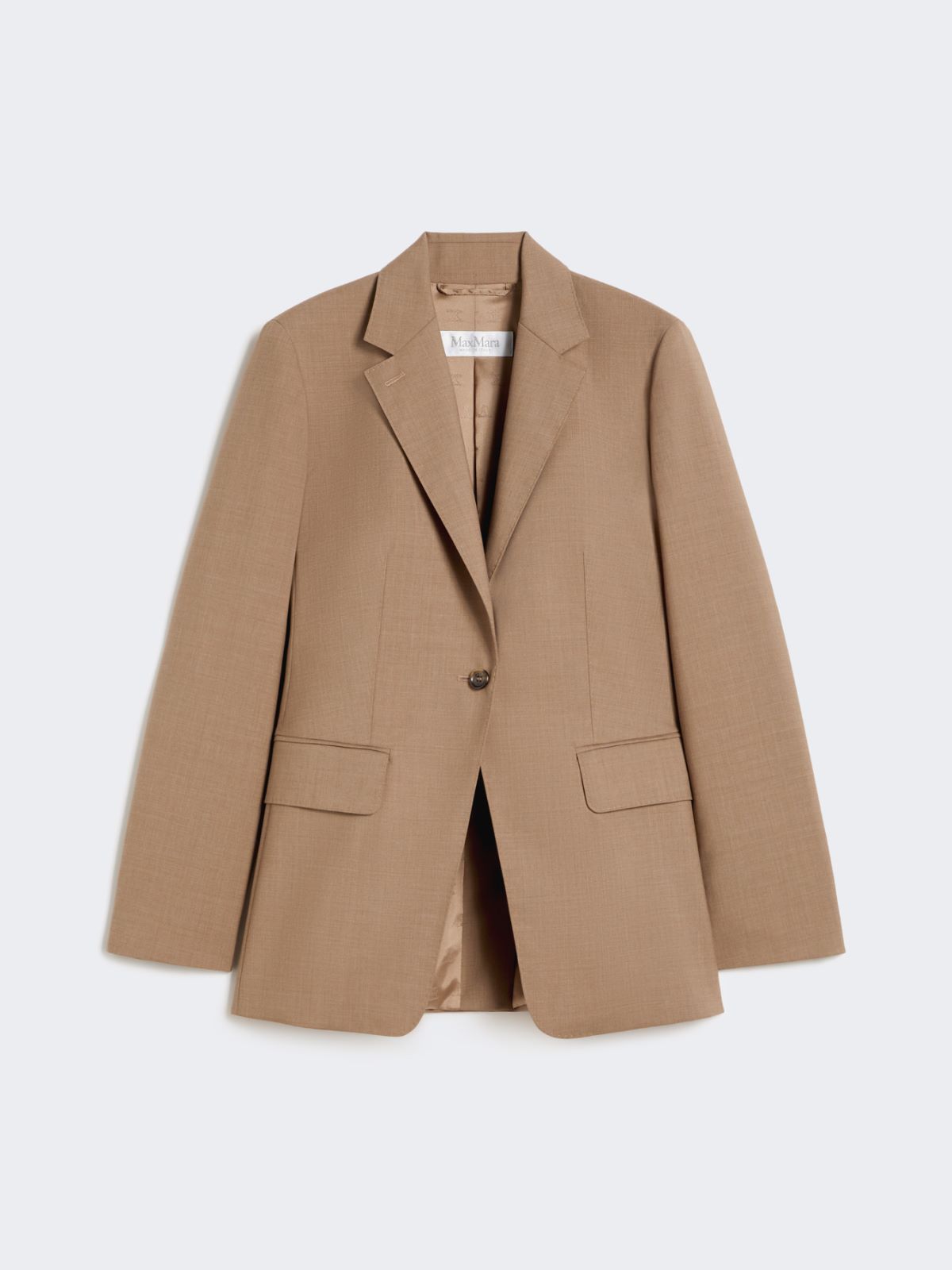 Single-breasted woollen cloth blazer - HAZELNUT BROWN - Max Mara - 4