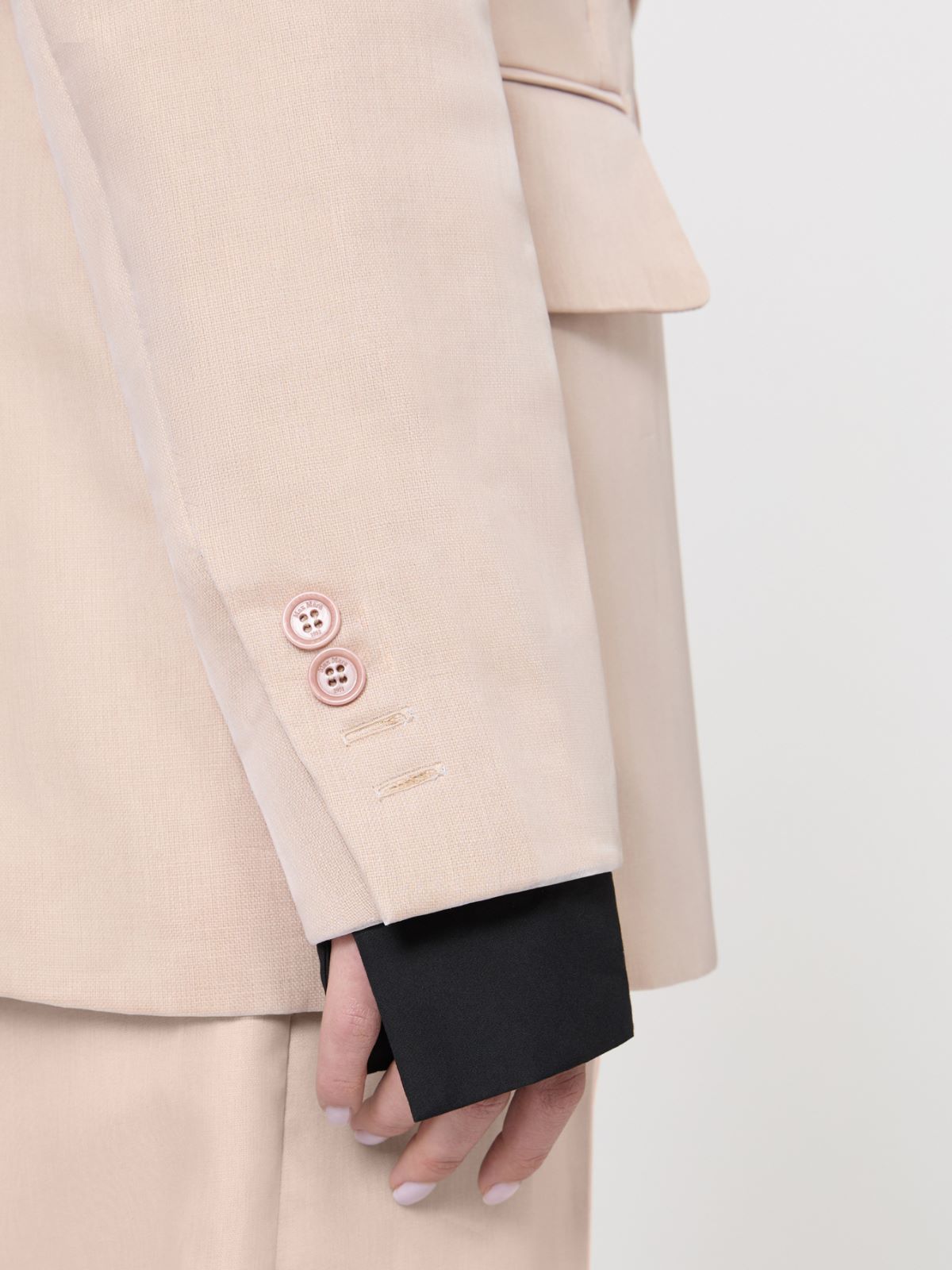 Oversized blazer in organza and linen canvas - CAMEL - Max Mara - 4