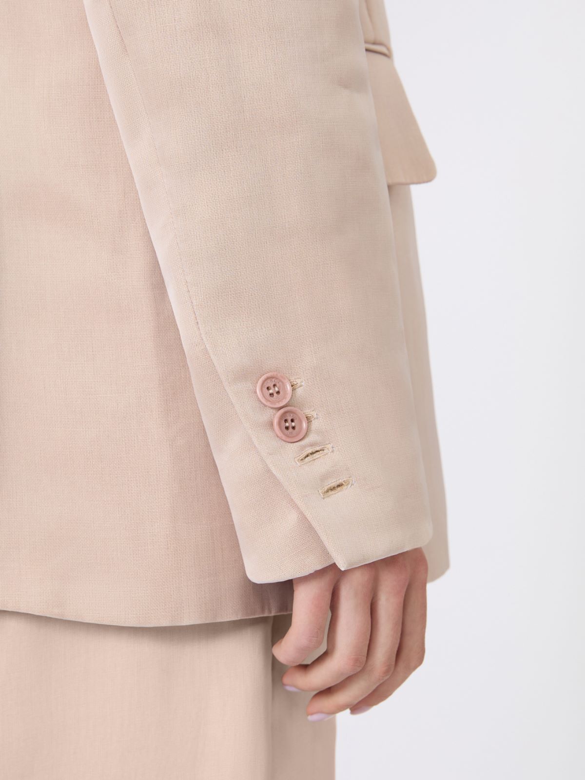 Oversized blazer in organza and linen canvas - CAMEL - Max Mara - 5