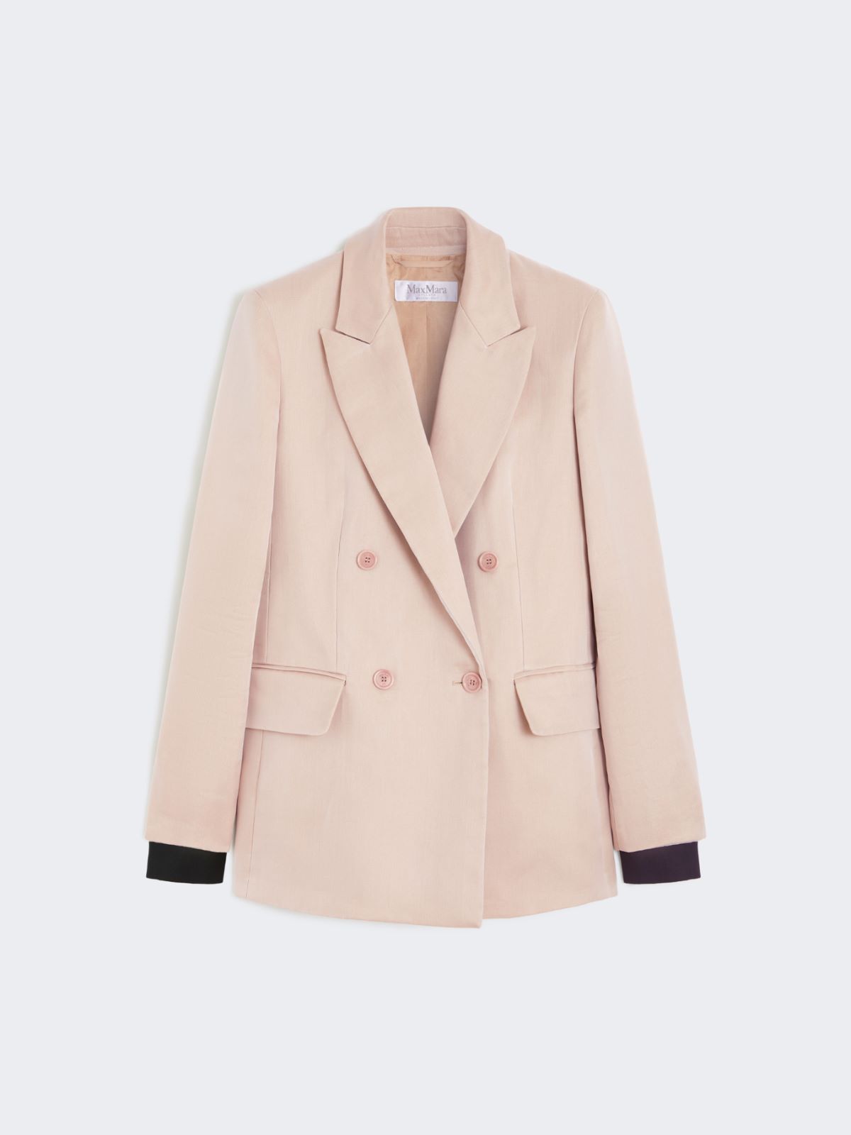 Oversized blazer in organza and linen canvas - CAMEL - Max Mara - 6
