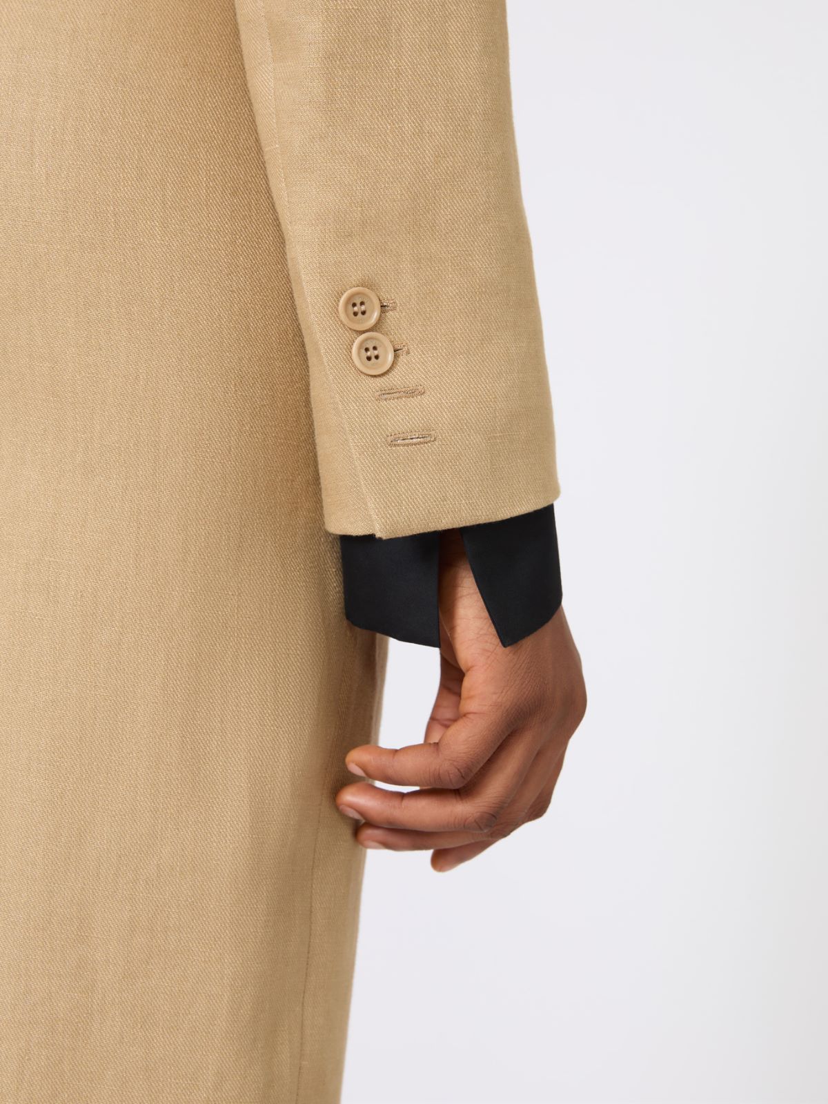 Cropped jacket in linen twill - CAMEL - Max Mara - 4