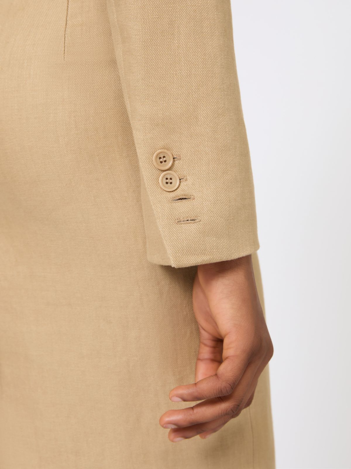 Cropped jacket in linen twill - CAMEL - Max Mara - 5
