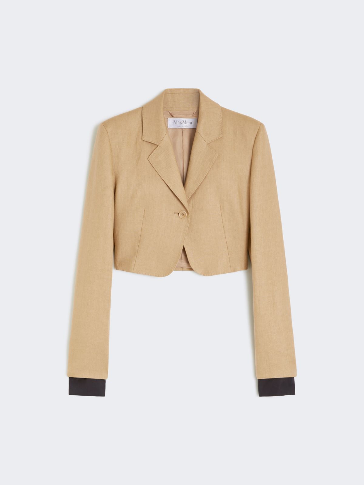 Cropped jacket in linen twill - CAMEL - Max Mara - 6