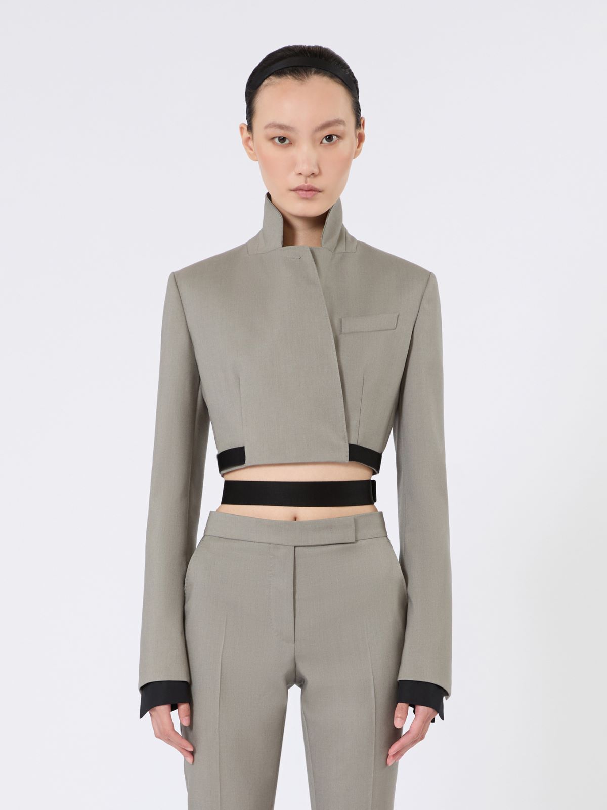 Slim-fit jacket in wool, mohair and silk - MEDIUM GREY - Max Mara - 2